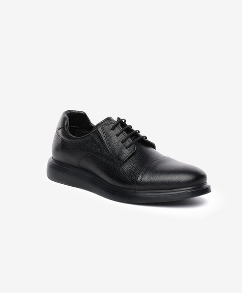 Greyder Men's Leather Formal Shoes in Black