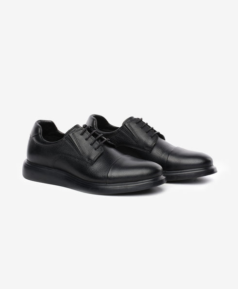 Greyder Men's Leather Formal Shoes in Black