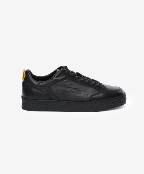Greyder Men's Classy Leather Sneakers In Black