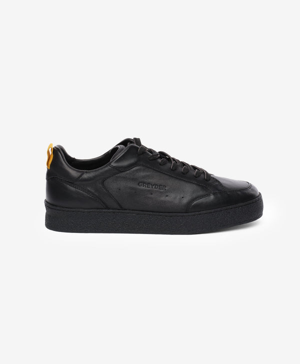 Greyder Men's Classy Leather Sneakers In Black
