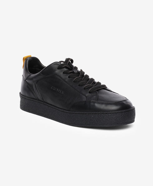Greyder Men's Classy Leather Sneakers In Black