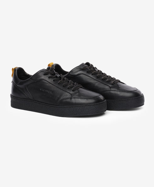Greyder Men's Classy Leather Sneakers In Black