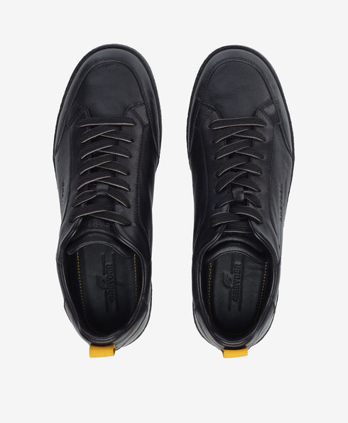 Greyder Men's Classy Leather Sneakers In Black