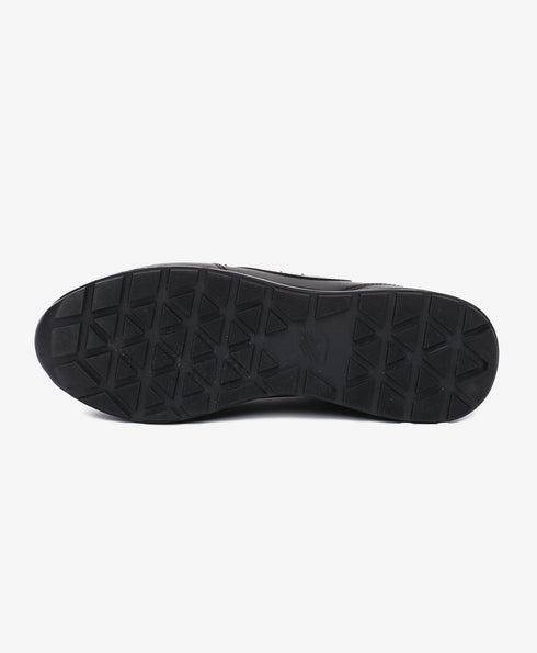 Greyder Men's Black Leather Sports Sneakers