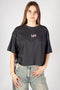Lee Women's Short Sleeve Cropped T-Shirt In Washed Black