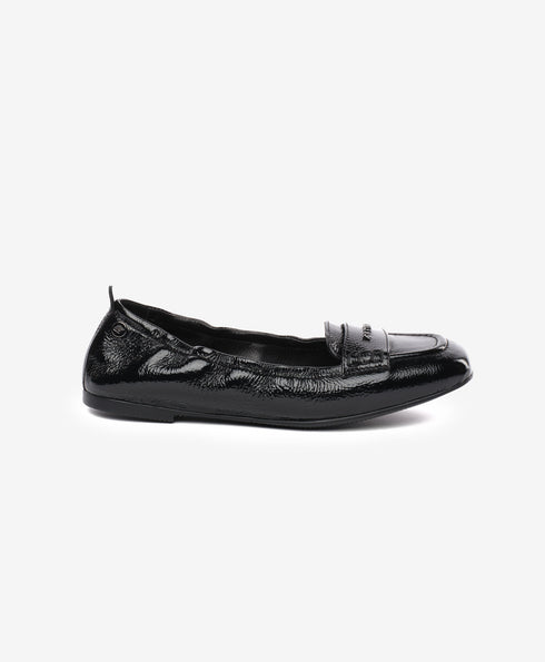 Greyder Women's Ballerina Style Leather Moccasin Shoes In Black