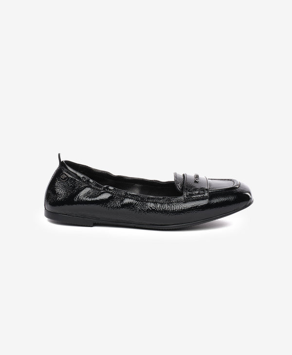 Greyder Women's Ballerina Style Leather Moccasin Shoes In Black