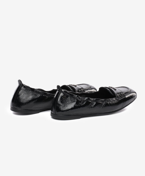 Greyder Women's Ballerina Style Leather Moccasin Shoes In Black