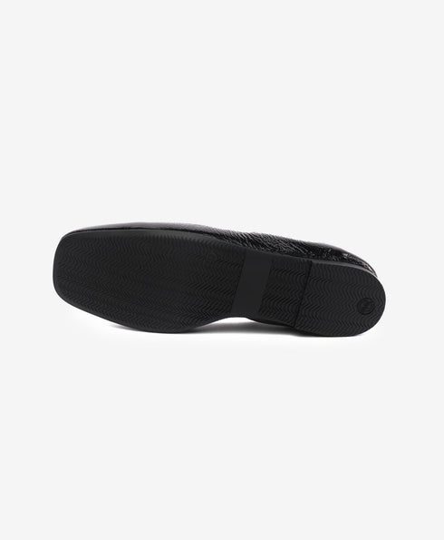 Greyder Women's Ballerina Style Leather Moccasin Shoes In Black