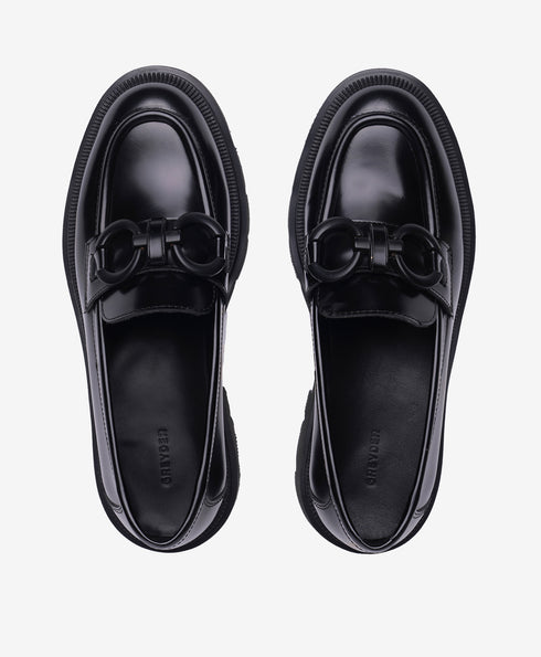 Greyder Women's Modern Moccasin Shoes in Black