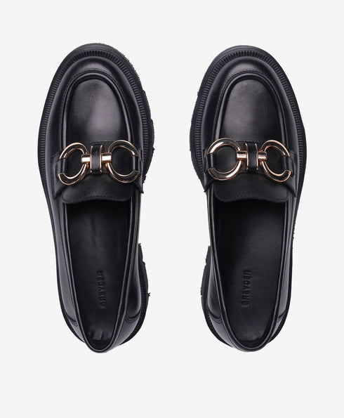 Greyder Women's Modern Moccasin Shoes in Black