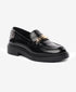 Greyder Women's Classic Leather Moccasin Shoes in Black