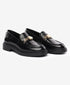 Greyder Women's Classic Leather Moccasin Shoes in Black