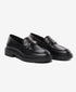 Greyder Women's Classic Leather Moccasin Shoes in Black