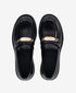 Greyder Women's Classic Leather Moccasin Shoes in Black