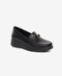 Greyder Women's Traditional High Heel Moccasin shoes in Black