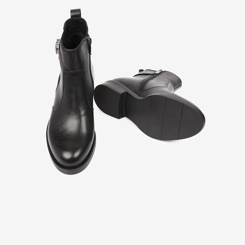 Greyder Women's Leather High Boots In Black