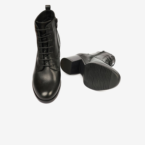 Greyder Women's High Heel Laced Boots in Black
