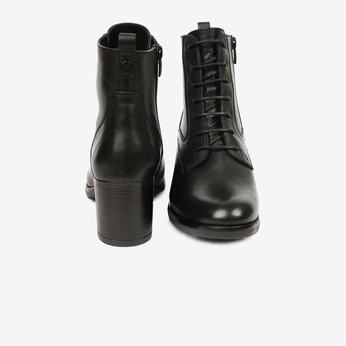 Greyder Women's High Heel Laced Boots in Black