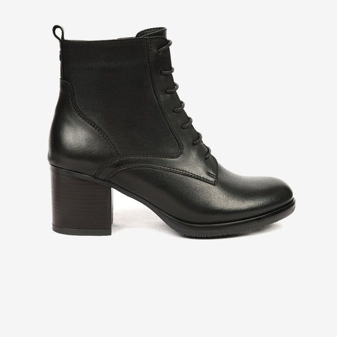 Greyder Women's High Heel Laced Boots in Black