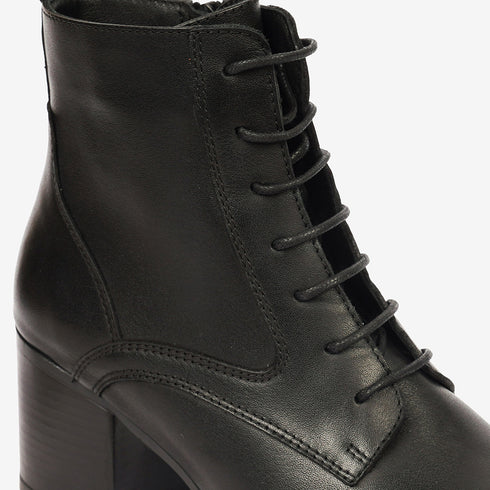 Greyder Women's High Heel Laced Boots in Black