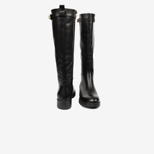 Greyder Women's Knee High Leather Boots With Strap