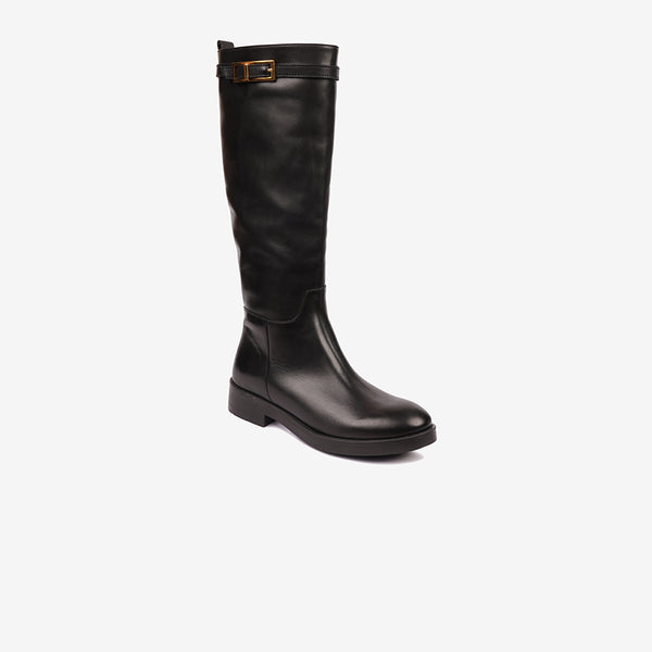 Greyder Women's Knee High Leather Boots With Strap