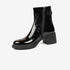 Greyder Women's Genuine Leather Lock Strap Boots in Black