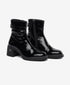 Greyder Women's Genuine Leather Lock Strap Boots in Black