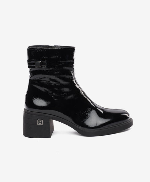 Greyder Women's Genuine Leather Lock Strap Boots in Black