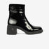 Greyder Women's Genuine Leather Lock Strap Boots in Black
