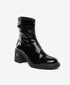 Greyder Women's Genuine Leather Lock Strap Boots in Black