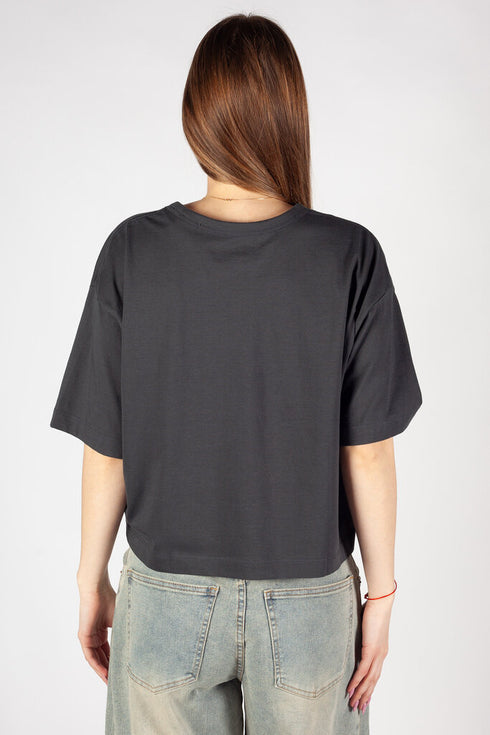 Lee Women's Short Sleeve Cropped T-Shirt In Washed Black