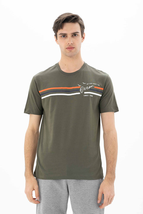 T-Shirt Round Neck With Chest Print