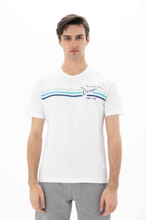 T-Shirt Round Neck With Chest Print