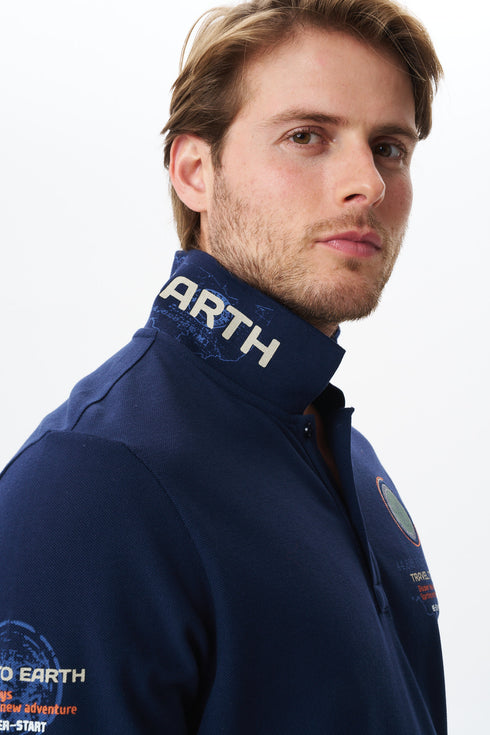 Arma Men's Big Size High Collar Polo T-Shirt