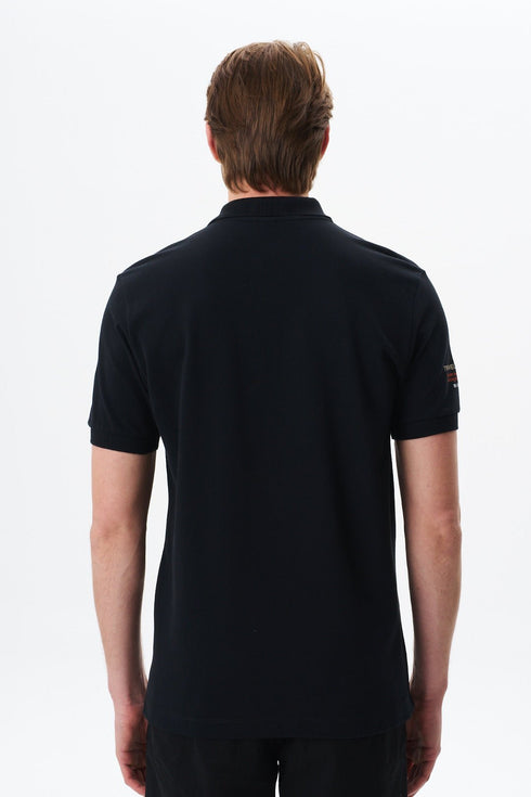 Arma Men's High Collar Polo In Black