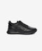 Greyder Men's Black Leather Sports Sneakers