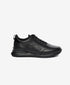 Greyder Men's Black Leather Sports Sneakers