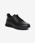 Greyder Men's Black Leather Sports Sneakers