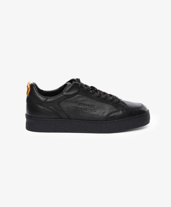 Greyder Men's Classy Leather Sneakers In Black - Rodeo In