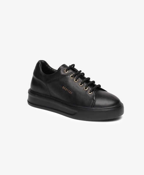 Greyder Women's Comfort Leather Sneakers In Black