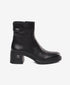 Greyder Women's Genuine Leather Lock Strap Boots in Black