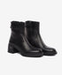 Greyder Women's Genuine Leather Lock Strap Boots in Black