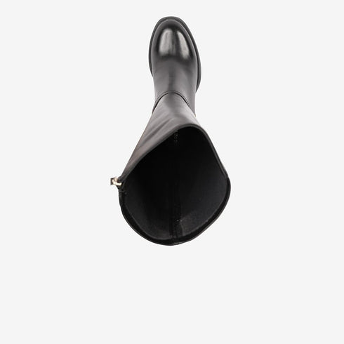 Greyder Women's Knee High Boots with Straps in Black