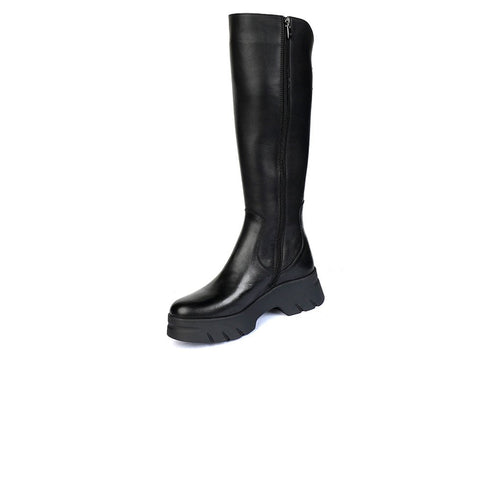 Greyder Women's Knee High Leather Boots In Black