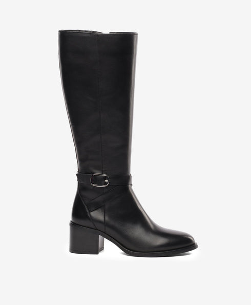 Greyder Women's Leather Knee High Boots In Black