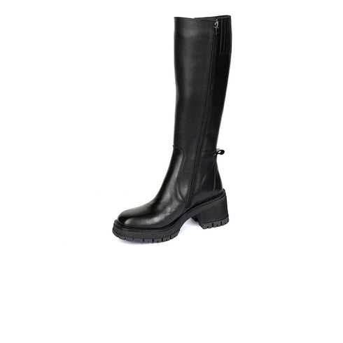 Greyder Women's Leather Knee High Boots In Black