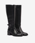 Greyder Women's Leather Knee High Boots In Black