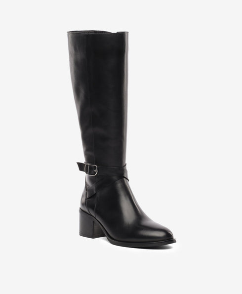 Greyder Women's Leather Knee High Boots In Black